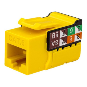 Vertical Cable Cat6 VMAX Keystone Jack Contractor 25 Pack | Yellow