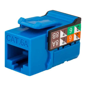 Vertical Cable Cat6a Rj45 Keystone Jack Blue | 25 Pack