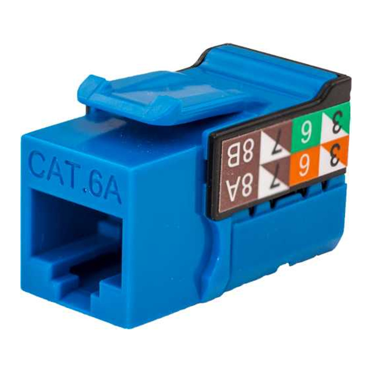 Vertical Cable Cat6a Rj45 Keystone Jack Blue | 25 Pack