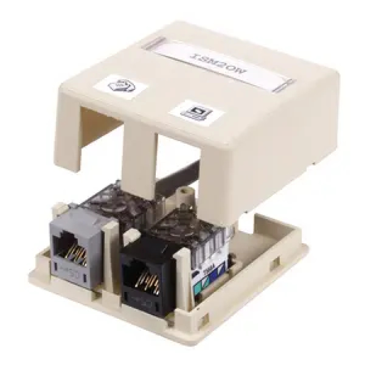 Hubbell Premise 2 Port Surface Box Office White Plenum | Discontinued