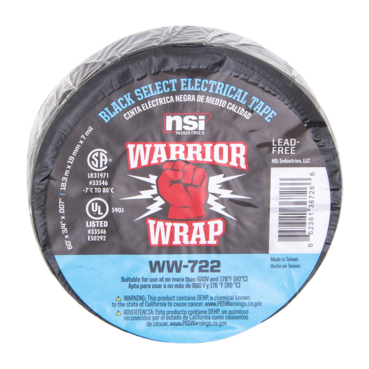 NSi Industries Warrior Wrap Electrical Tape | Black