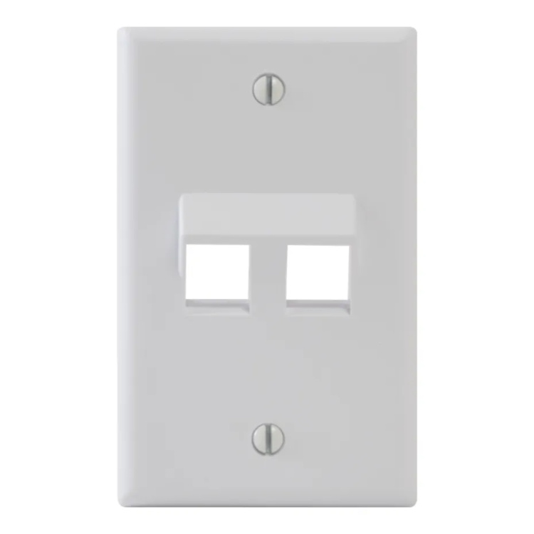 ICC 2 Port Single Gang Angled Bezel Faceplate | White