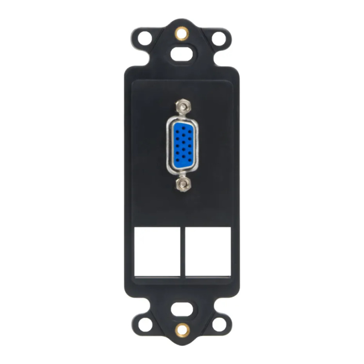 Icc Decora Insert W/1rgb/vga & 2 Empty Keystone Black | Discontinued