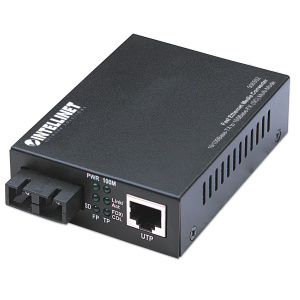Intellinet Media Converters SC Multimode Fiber Optic 10/100 Base-TX to 100 Base-FX 2km (1.24 Mi)