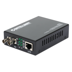 Intellinet Media Converter ST Multimode Fiber Optic 10/100 Base-TX to 100 Base-FX