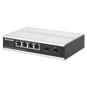 Intellinet 4 Port Gigabit Ethernet PoE+ Industrial Switch with 2 SFP Ports