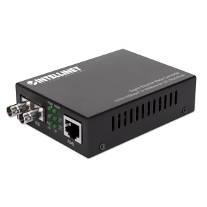 Intellinet Media Converter ST Multimode Fiber Optic 10/100/1000 Base-T to 1000 Base-SX 550m 1,800ft Autonegotiation