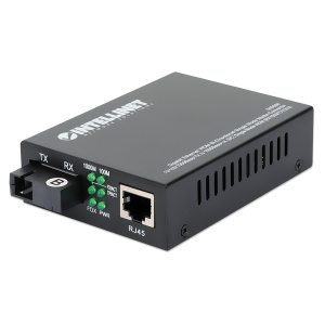 Intellinet Media Converter SC Singlemode Gigabit 10/100/100 Base-TX 20km (12.4 Mi.) WDM