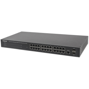 Intellinet 24-Port Gigabit PoE+ Web-Managed Switch with 2 SFP Ports