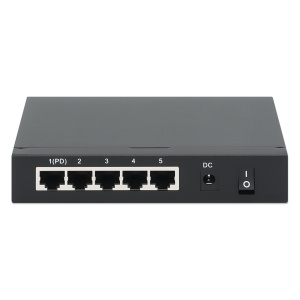 Intellinet 5-Port PoE Powered Gigabit Switch with PoE Passthrough