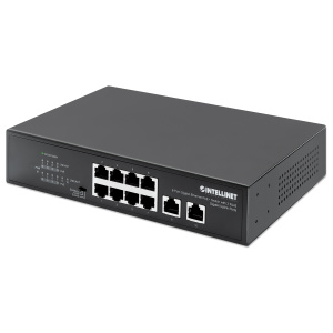Intellinet 8-Port Gigabit Ethernet PoE+ Switch with 2 Gigabit Uplinks