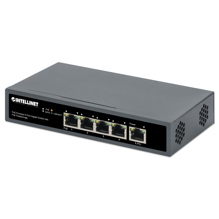 Intellinet PoE Powered 5-Port Gigabit Switch with PoE Passthrough