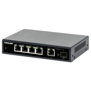 Intellinet 5-Port Gigabit PoE+ Switch with SFP Port