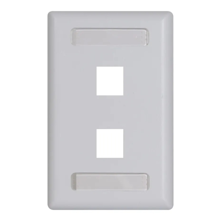 ICC 2 Port Faceplate with ID Window | White