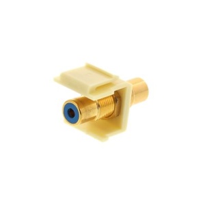 ICC RCA Feed Thru Coupler Blue Insert Keystone Ivory | Discontinued