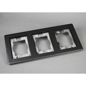 Legrand 3 Gang Aluminum Flange Black