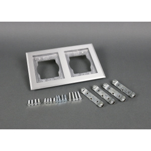 Legrand Dual Gang Omnibox Rectangular Aluminum Carpet/Tile Flange