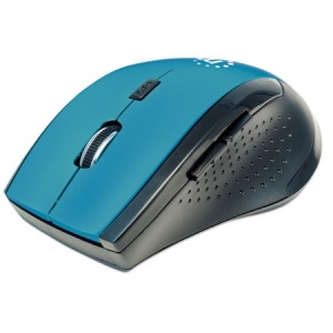 Intellinet USB Wireless Optical Mouse 5 Button with Scroll Wheel 1600 DPI Blue/Black | Discontinued