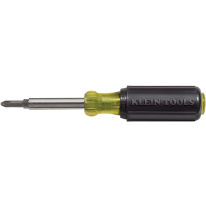 Klein Tools Multi-Bit Screwdriver/Nut Driver, 5-in-1, Phillips, Slotted Bits