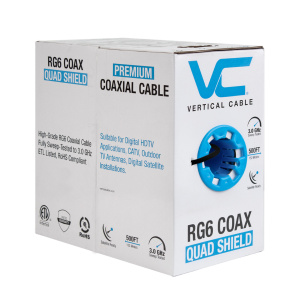 Vertical Cable Rg6/u 18ccs 100% Foil 60% Al Braid CM 1000' Box