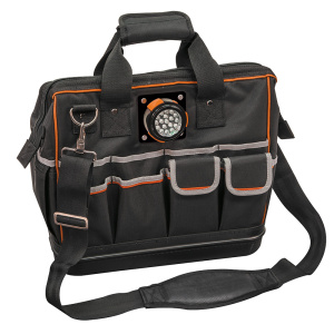 Klein Tools Tool Bag, Tradesman Pro Lighted Tool Bag, 31 Pockets 15-inch