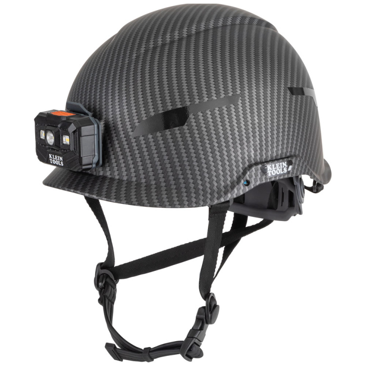 Klein Tools Safety Helmet, Premium KARBN Pattern, Non-Vented, Class E, Headlamp