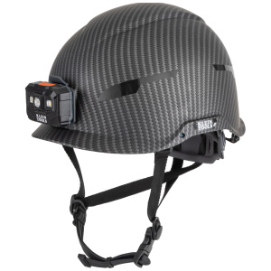 Klein Tools Safety Helmet, Premium KARBN Pattern, Non-Vented, Class E, Headlamp