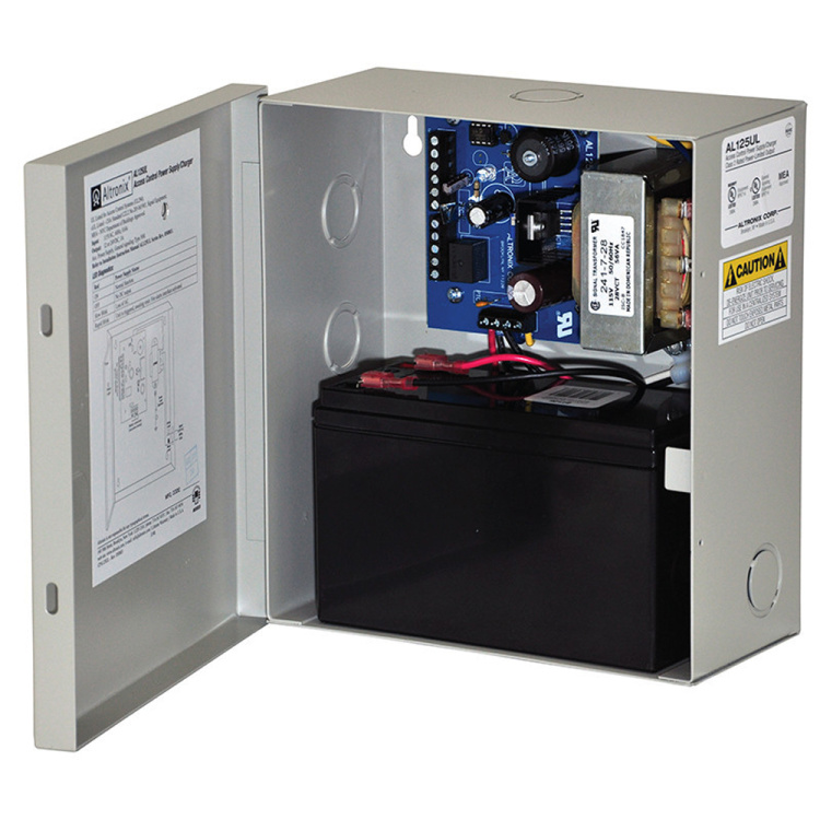 Altronix Access Control Power Supply Charger, 2 PTC Class 2 Outputs, 12/24VDC at 1A, 115VAC, BC100 Enclosure
