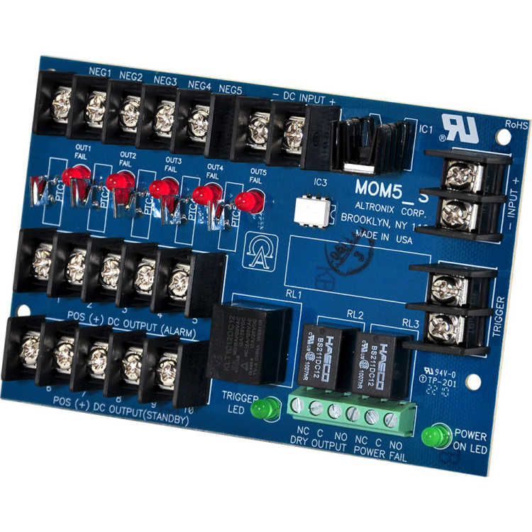 Altronix Single Channel 12/24VDC 5 Channel Output Power Distribution Splitter Module