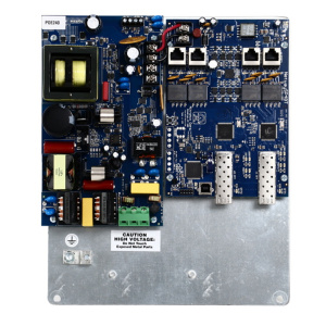 Altronix Dual 1G Fiber Optic SFP 4 Port 10/100/1000 4PoE S 90w Max Hardened 240w Power Supply/Optimized SLA or Lifepo Battery Charger & Switch Boads Mounted on Metal Backplane