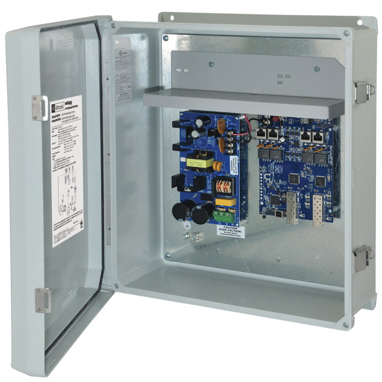 Altronix 4 Port Outdoor Hardened 4 PoE Switch with Intergal Power with NEMA 4/4X IP66-11 Enclosure