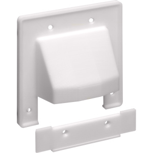 Arlington Industries Double Gang 2-Piece Reversible Scoop Noseplate | White