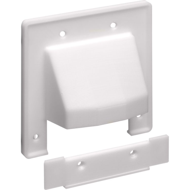 Arlington Industries Double Gang 2-Piece Reversible Scoop Noseplate | White