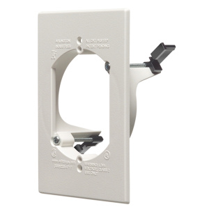 Arlington Industries Single Gang Round Hole Low Voltage Mounting Bracket | White