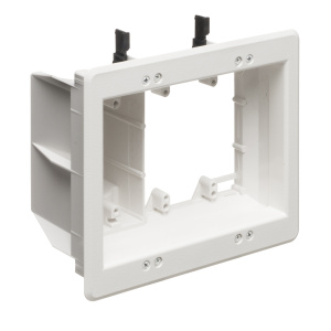 Arlington Industries Triple Gang Recessed Power TV Box™ with Low Voltage Divider | White