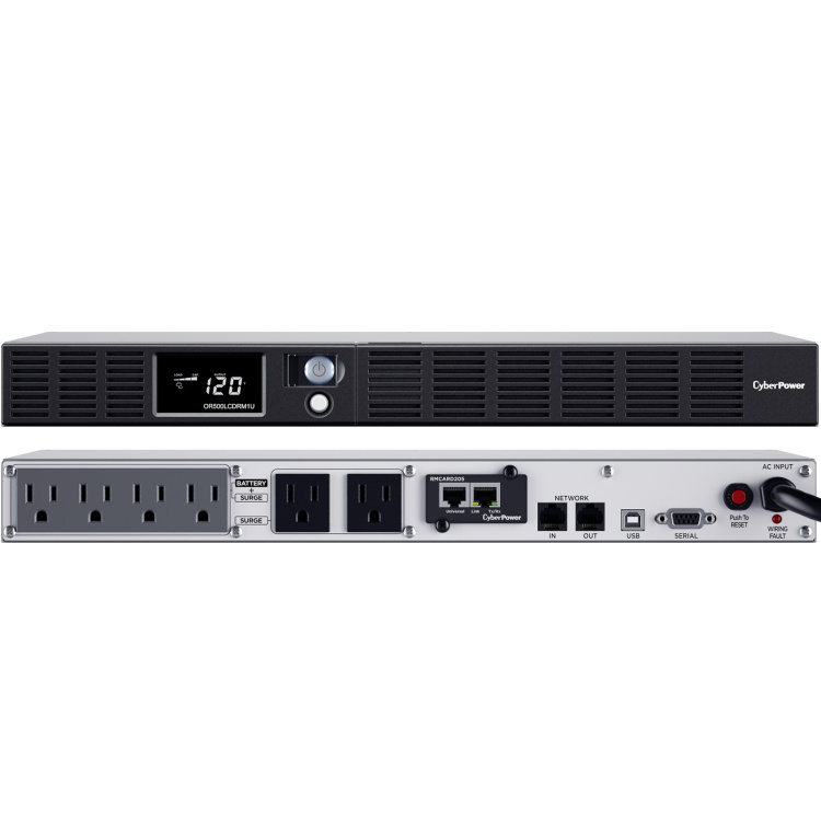 Cyberpower 1u Smart Online Interactive UPS with LCD | 500va/300w
