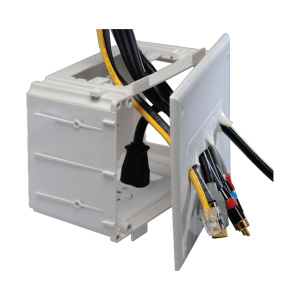 DataComm Electronics Dual Gang Bundled Home Theater Passthrough Box | White