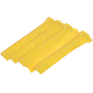 Eclipse Tools 8" Hook and Loop Cable Ties Yellow | 25 Pack