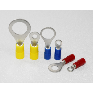 Greenlite 22-16AWG #6 Nylon Stud Ring Crimp Terminal Red | 100 Pack