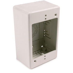 HellermannTyton Single Gang Junction Box, 2" Deep, PVC, Fog White, 1 Bag