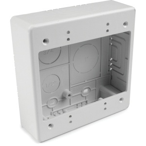 HellermannTyton 1.5" Deep Dual Gang Junction Box | White