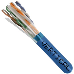 Vertical Cable 1000ft Cat6A Shielded CMP (Plenum) Cable | Blue