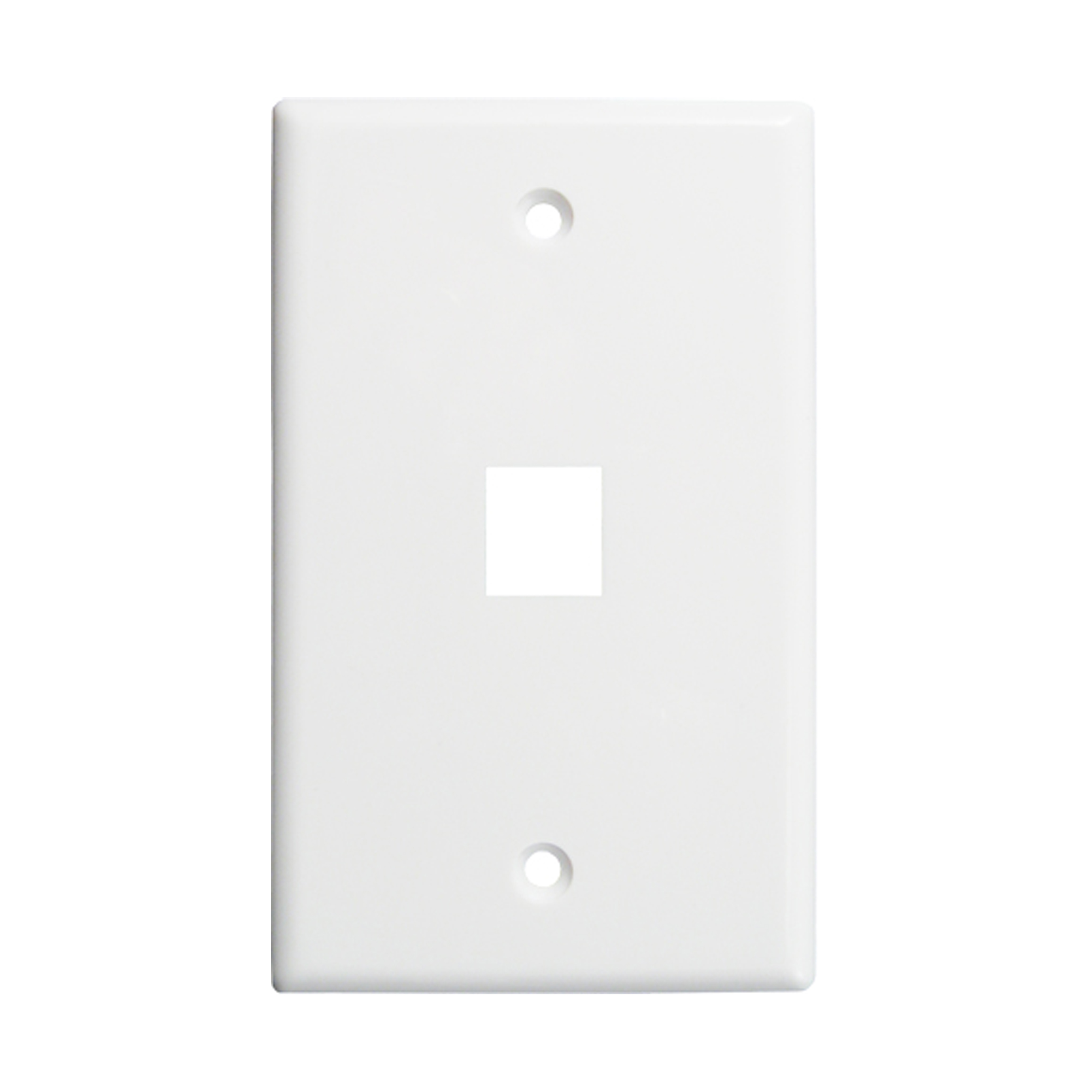 Vertical Cable 1 Port Single Gang Faceplate | White