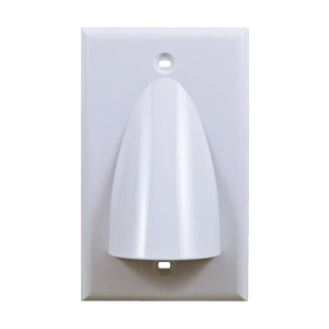 Vertical Cable Single Gang Feedthrough Faceplate | White