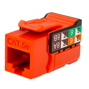 Vertical Cable Cat5E VMAX Keystone Jack Contractor 25 Pack | Orange