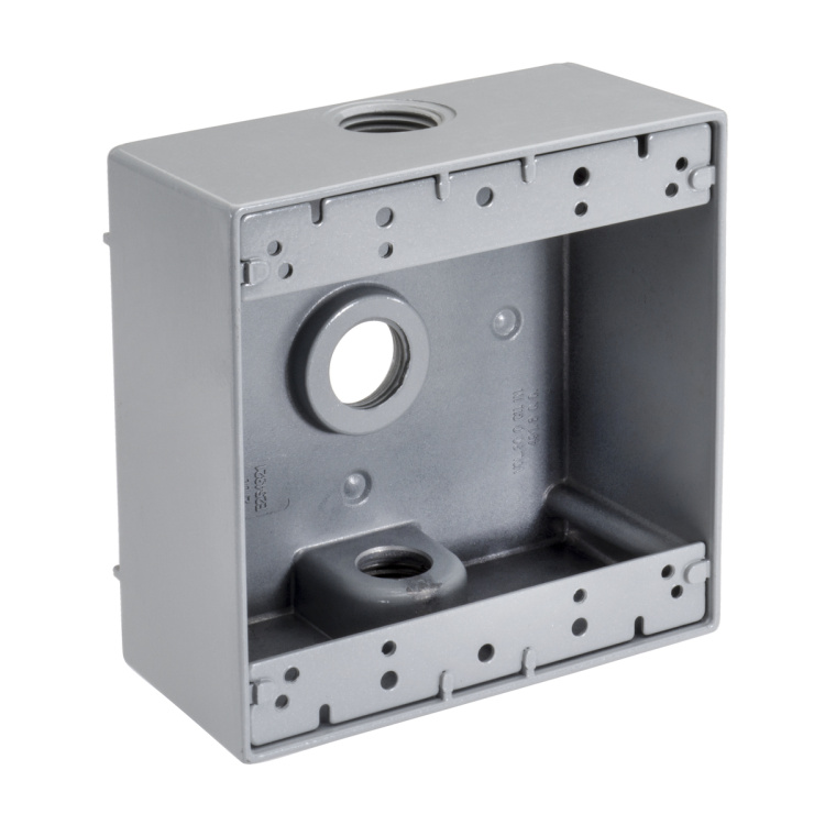 Topaz 3/4" 3-Hole Dual Gang Waterproof Box