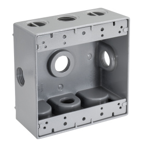 Topaz 3/4" 5-Hole Dual Gang Weatherproof Box