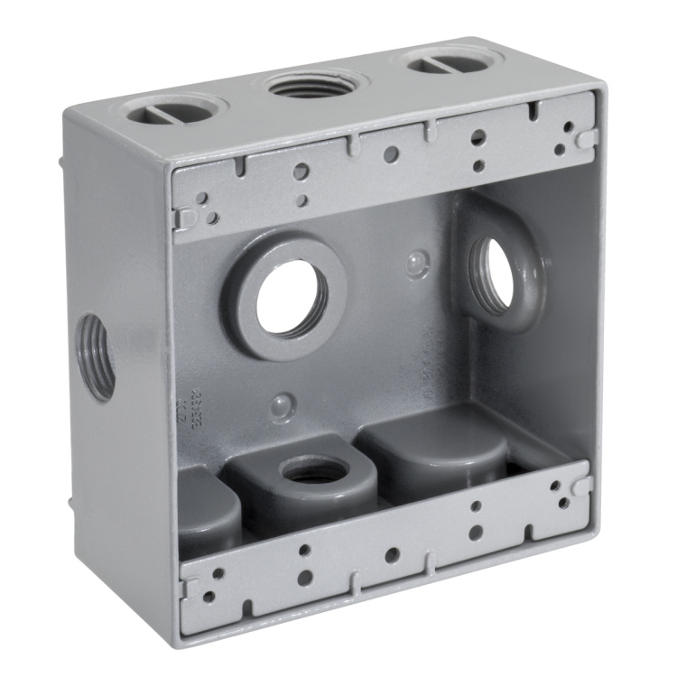 Topaz 3/4" 5-Hole Dual Gang Weatherproof Box