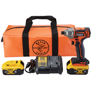 Klein Tools Battery Operated Impact Driver 1/4" Hex Drive Full Kit