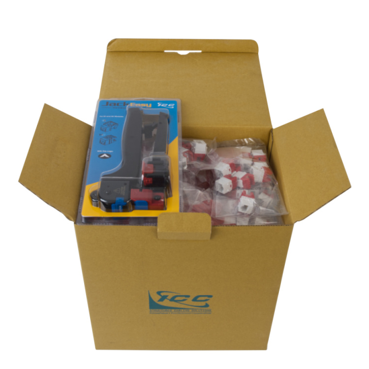 ICC Cat6 HD Style Keystone Jack 400 Pack with JackEasy Tool | White